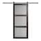 Renin 36 inch x 84 inch Iron Age 3 Lite Frosted Glass Barn Door with Hardware Kit BD061W01IA3TGE36084 - alternate 1